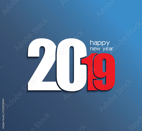 2019 Happy New Year or Christmas Background creative greeting card design, can be used for flyers, invitation, posters, brochure, banners, calendar.