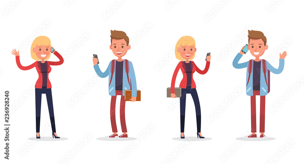 office people working and poses action character vector design no3