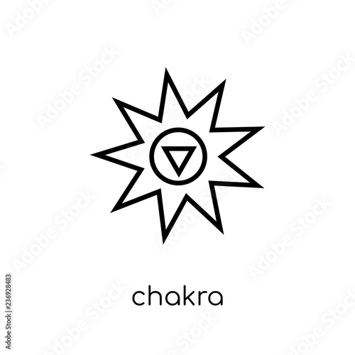 Chakra icon. Trendy modern flat linear vector Chakra icon on white background from thin line india collection