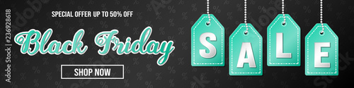 Concept of banner for Black Friday Sale. Vector.