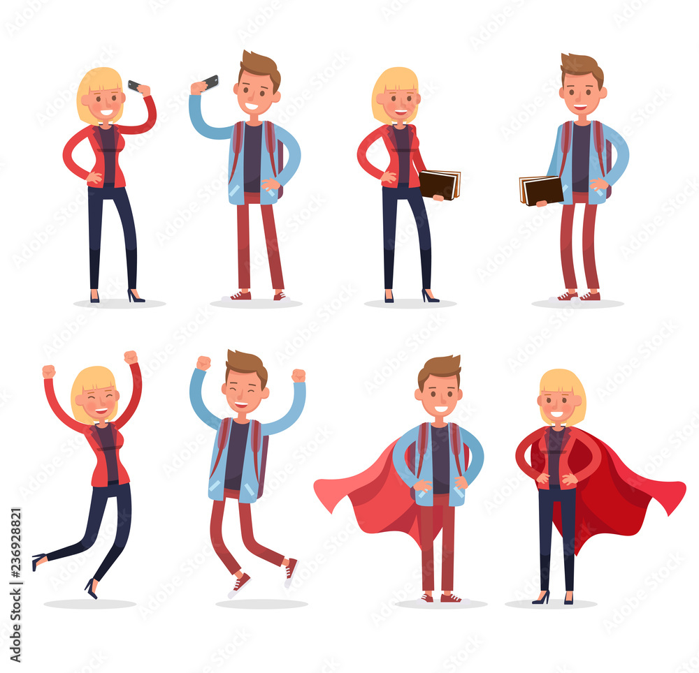 office people working and poses action character vector design no13