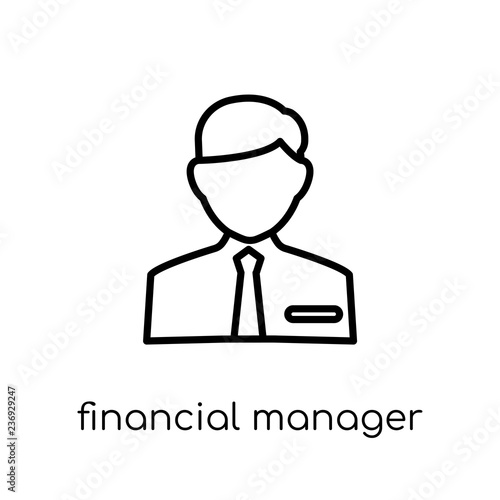 Financial Manager icon. Trendy modern flat linear vector Financial Manager icon on white background from thin line Professions collection © t-vector-icons