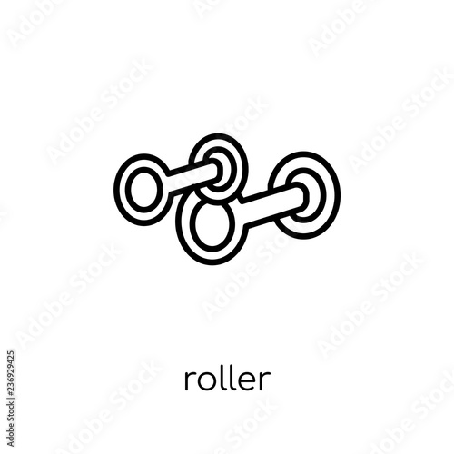 Roller icon. Trendy modern flat linear vector Roller icon on white background from thin line Gym and fitness collection