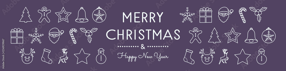 Christmas card in retro style with hand drawn elements. Vector. Christmas card in retro style with hand drawn elements. Vector.
