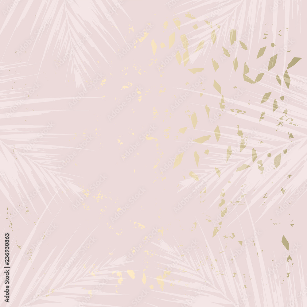 Tropical Worn Floral pastel pink blush gold pattern Tropical Worn Floral pastel pink blush gold pattern
