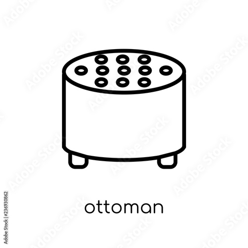 ottoman icon. Trendy modern flat linear vector ottoman icon on white background from thin line Furniture and household collection, outline vector illustration