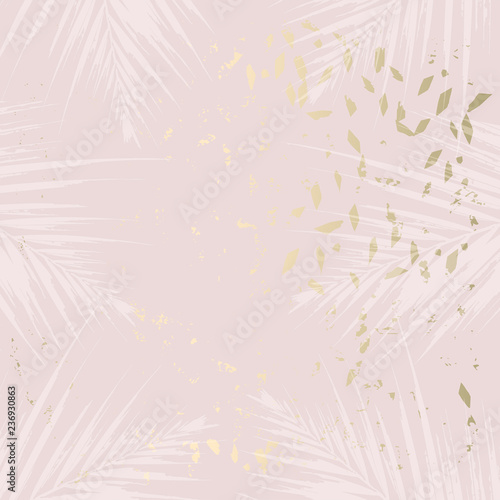 Tropical Worn Floral pastel pink blush gold pattern