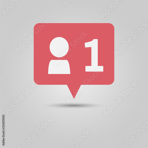 Social media popup notification message new friend