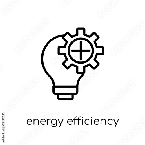 energy efficiency icon. Trendy modern flat linear vector energy efficiency icon on white background from thin line general collection
