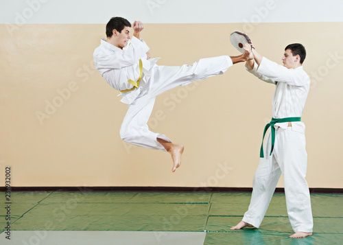 taekwondo exercises. Kick in jump