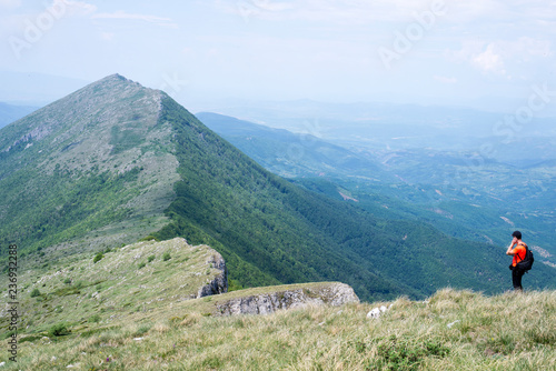 Man in the mountains wild