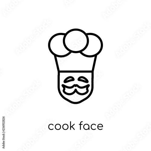 Cook face icon. Trendy modern flat linear vector Cook face icon on white background from thin line People collection