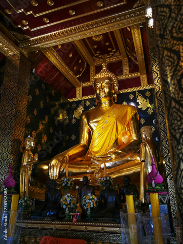Gold Buddha statue in Wat Phra Sri Rattana Mahathat Temple, Phitsanulok, Thailand