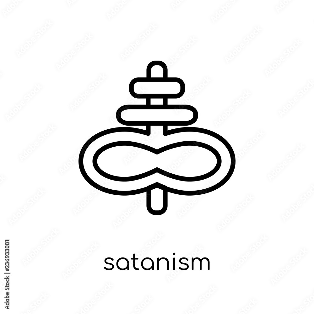 Satanism icon. Trendy modern flat linear vector Satanism icon on white background from thin line Religion collection Satanism icon. Trendy modern flat linear vector Satanism icon on white background from thin line Religion collection