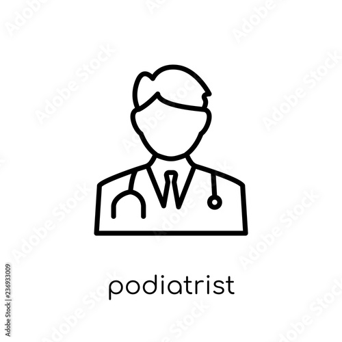 Podiatrist icon. Trendy modern flat linear vector Podiatrist icon on white background from thin line Professions collection