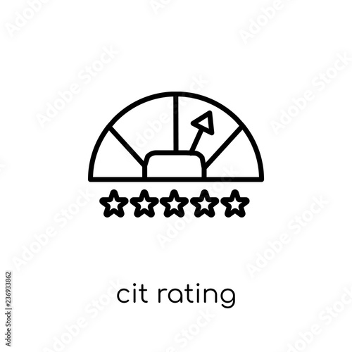 credit rating icon. Trendy modern flat linear vector credit rating icon on white background from thin line general collection
