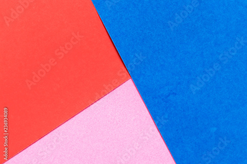 Abstract red, pink, blue color paper background for design and decoration