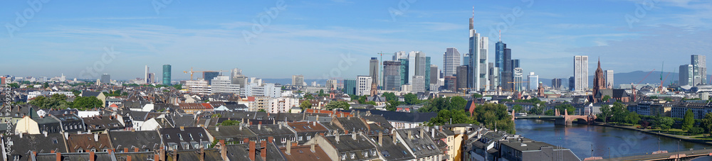 Obraz premium Panorama z lotu ptaka we Frankfurcie nad Menem