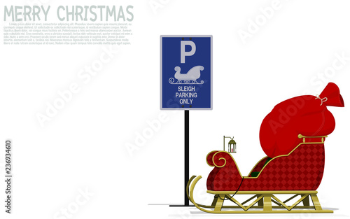 Santa ' sleigh is parked at parking area