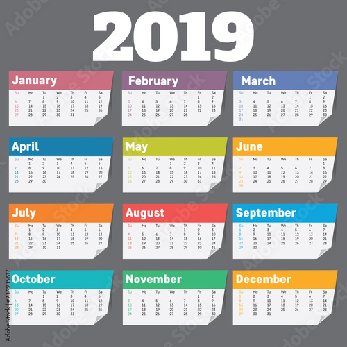 calendar 2019