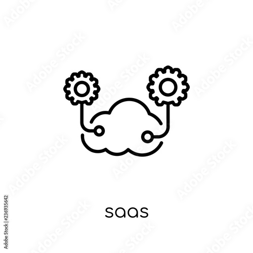 saas icon. Trendy modern flat linear vector saas icon on white background from thin line General collection