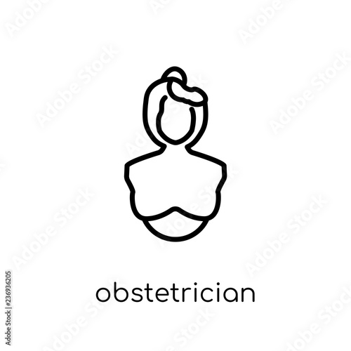obstetrician and gynecologist icon. Trendy modern flat linear vector obstetrician and gynecologist icon on white background from thin line Professions collection, outline vector illustration