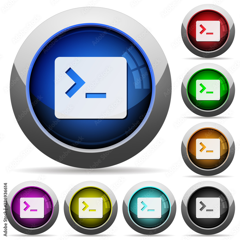 Command terminal round glossy buttons Command terminal round glossy buttons