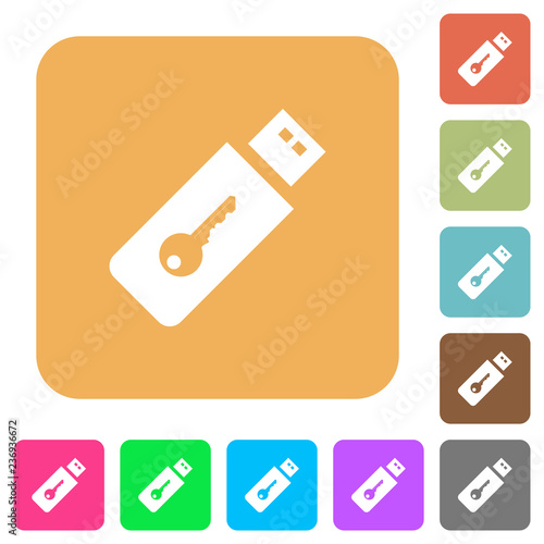 Hardware key rounded square flat icons