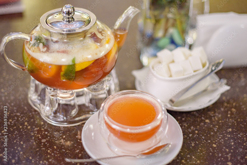berry tea in teapot berry tea in teapot