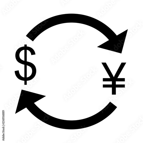 Exchange yen With Dollar Vector Icon