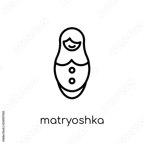 matryoshka icon. Trendy modern flat linear vector matryoshka icon on white background from thin line General collection