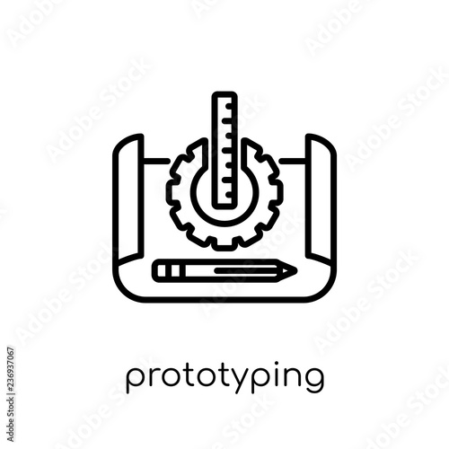prototyping icon. Trendy modern flat linear vector prototyping icon on white background from thin line General collection