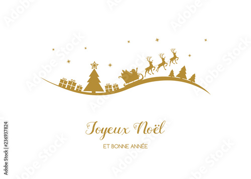 Joyeux Noel et Bonne Annee - french Christmas wishes. Vector