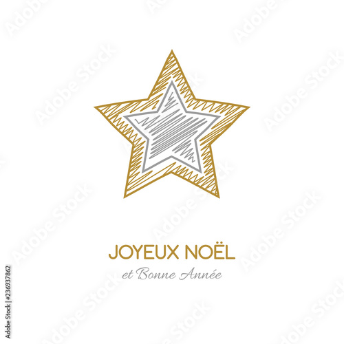Joyeux Noel et Bonne Annee - french Christmas wishes. Vector
