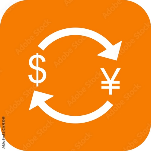 Exchange yen With Dollar Vector Icon