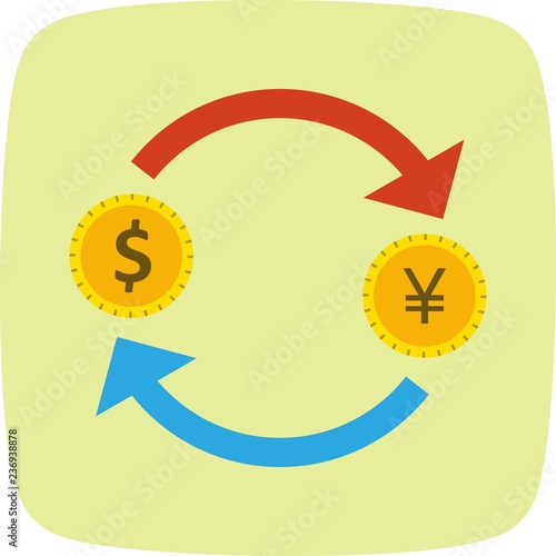 Exchange yen With Dollar Vector Icon