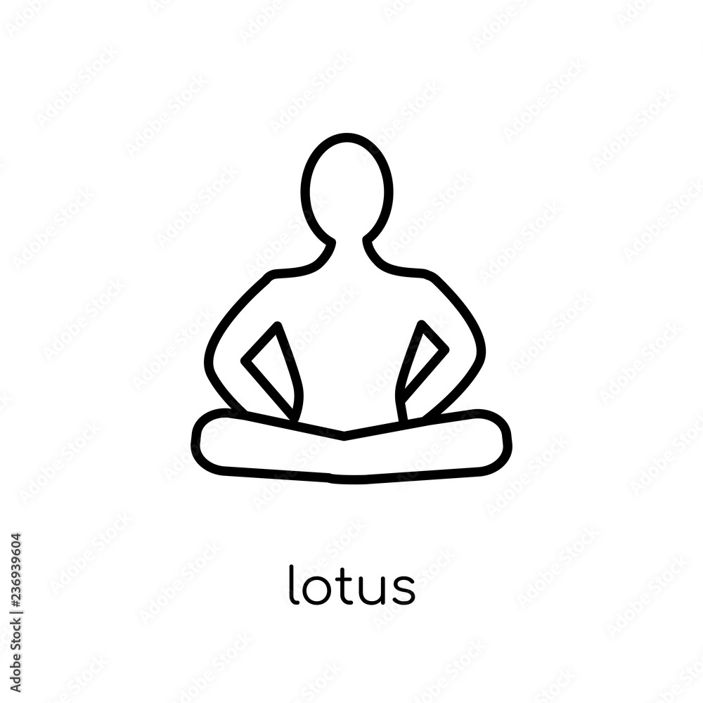 Lotus icon. Trendy modern flat linear vector Lotus icon on white background from thin line nature collection Lotus icon. Trendy modern flat linear vector Lotus icon on white background from thin line nature collection