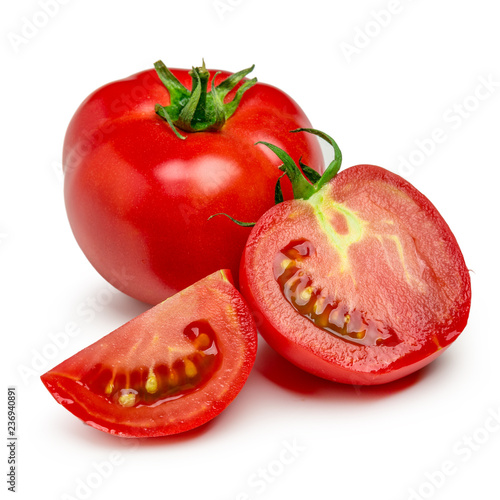 Wallpaper Mural Tomatoes. Whole and a half isolated on white Torontodigital.ca