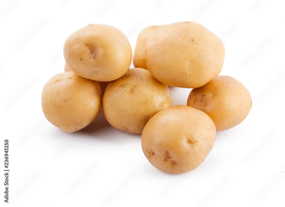 raw yellow potato isolated on white background raw yellow potato isolated on white background