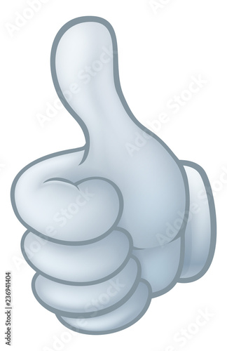 A thumbs up cartoon glove hand icon graphic
