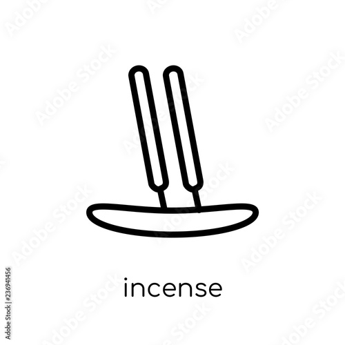 Incense icon. Trendy modern flat linear vector Incense icon on white background from thin line Religion collection