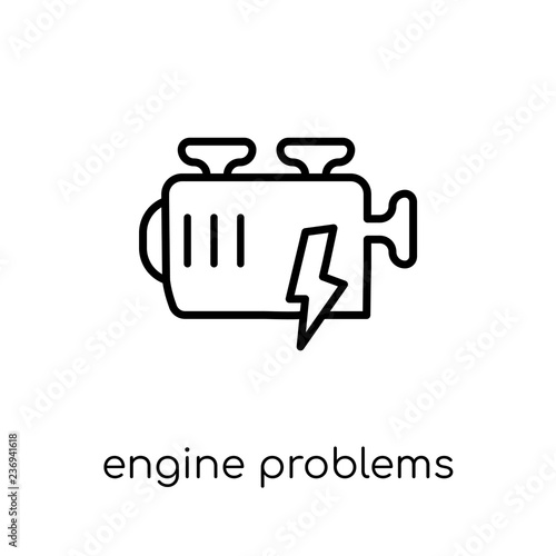 Engine problems icon. Trendy modern flat linear vector Engine problems icon on white background from thin line Insurance collection
