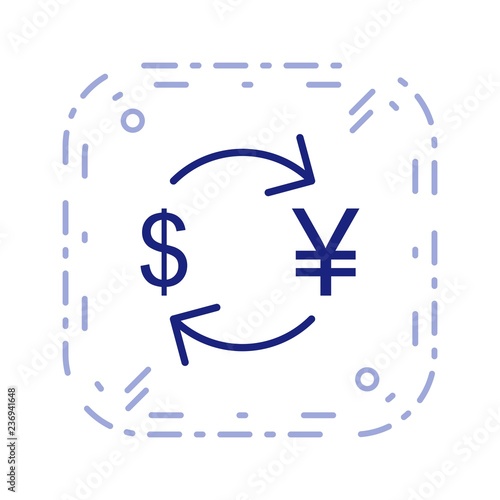 Exchange yen With Dollar Vector Icon
