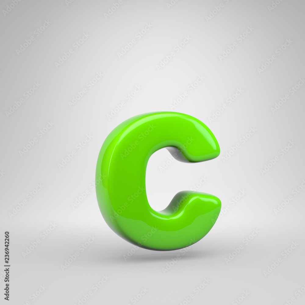 UFO green color letter C lowercase isolated on white background UFO green color letter C lowercase isolated on white background