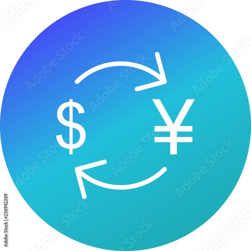 Exchange yen With Dollar Vector Icon