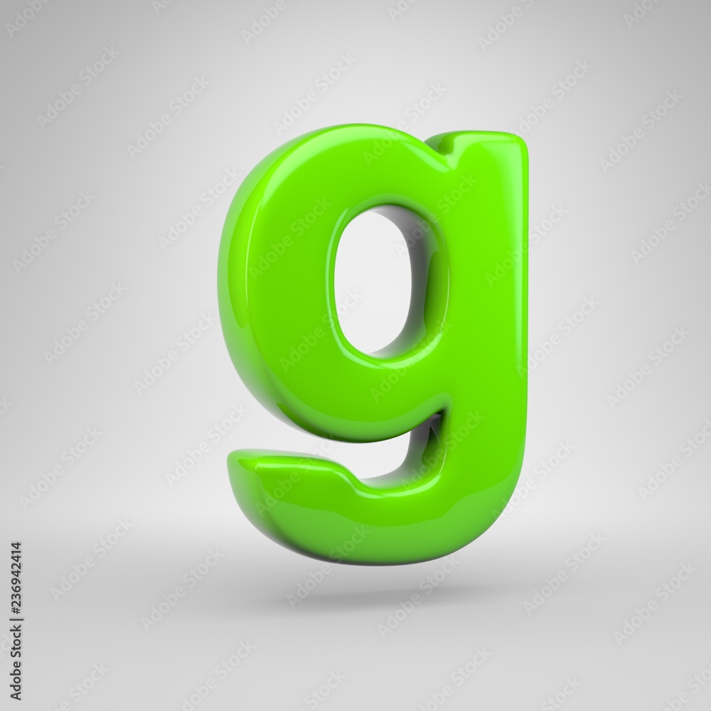 UFO green color letter G lowercase isolated on white background UFO green color letter G lowercase isolated on white background