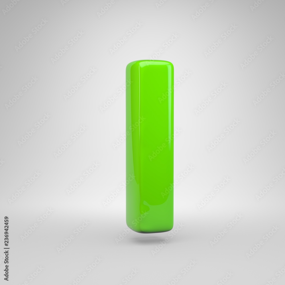 UFO green color letter I uppercase isolated on white background UFO green color letter I uppercase isolated on white background