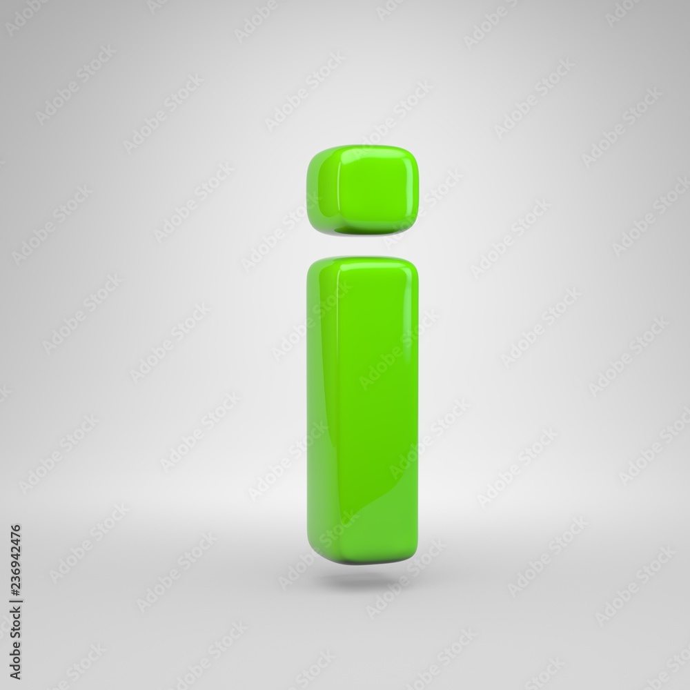 UFO green color letter I lowercase isolated on white background UFO green color letter I lowercase isolated on white background