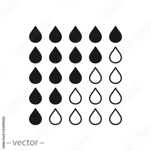 drops rating icon vector