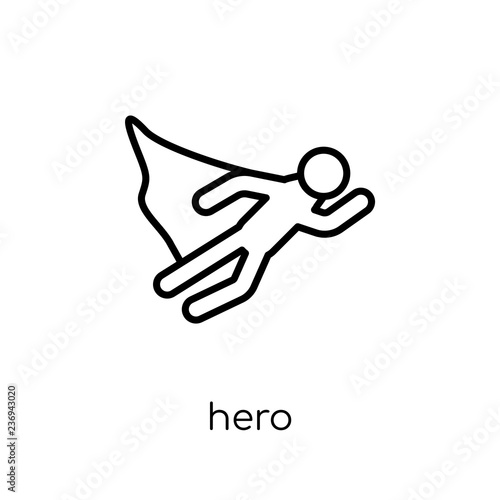 hero icon. Trendy modern flat linear vector hero icon on white background from thin line Fairy Tale collection